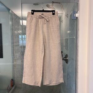 J. Crew linen wide leg pats. Worn once. Oatmeal/ Linen color.